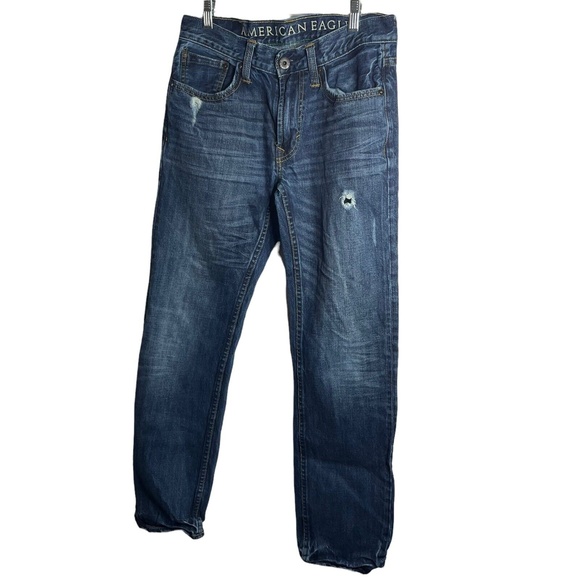 American Eagle Outfitters Mens Slim Straight Jeans Size 29x32 Blue Pants - Picture 1 of 8